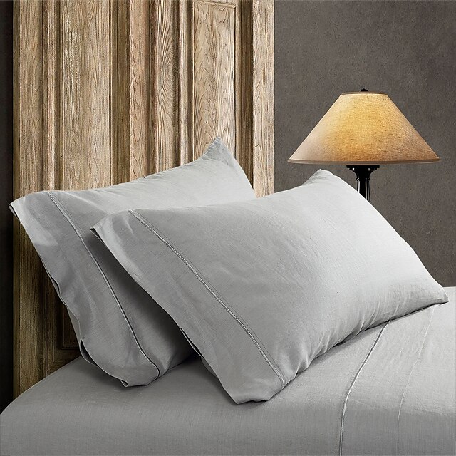  Comfortable Linen Pillow Cover Plain Geometric Embroidery