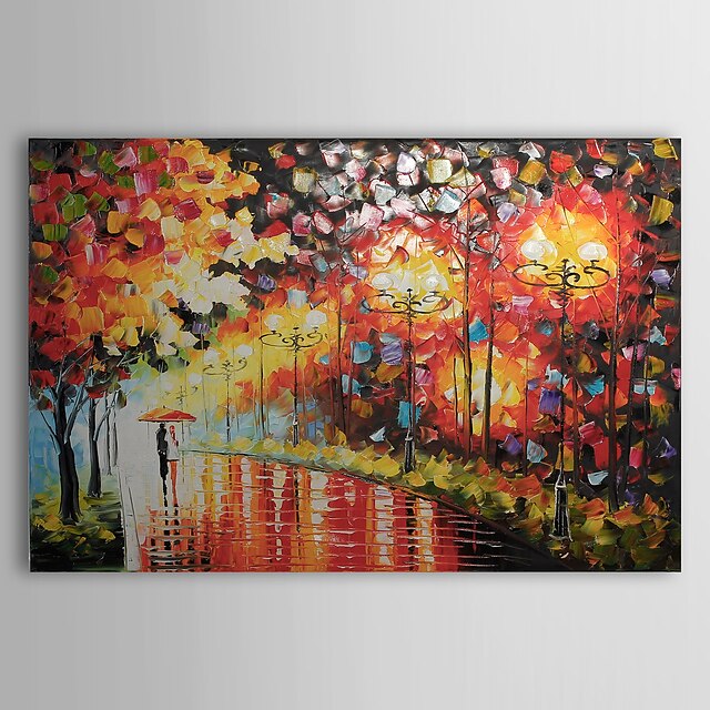  Hand-Painted Landscape One Panel Canvas Oil Painting For Home Decoration