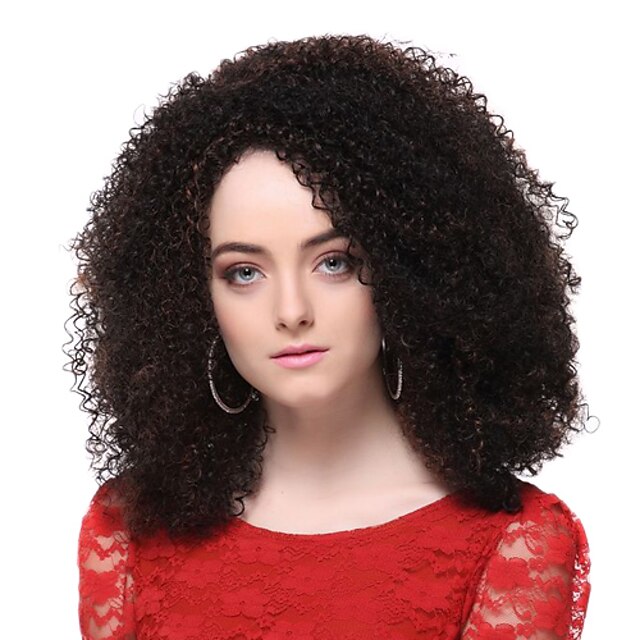  Synthetic Wig Curly Curly Layered Haircut Full Lace Wig Short Synthetic Hair 13 inch Women's Waterfall Brown