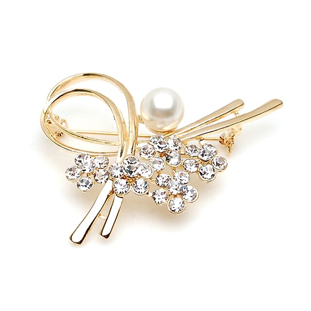  Gorgeous Alloy With Rhinestones / Imitation Pearl Brooch (More Colors)