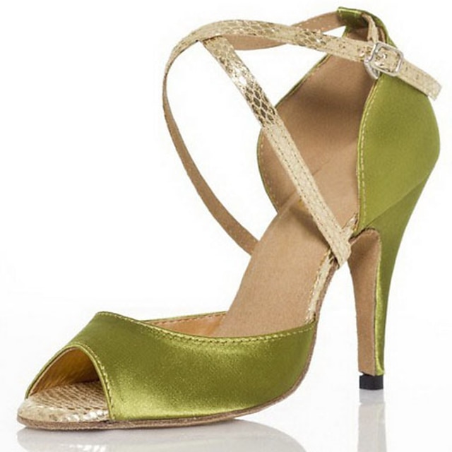  Dames Latin schoenen Ballroom schoenen St. Patrick's Day Sprankelende schoenen Hakken Glitter Hoge Hak Naaldhak Gesp Licht Groen