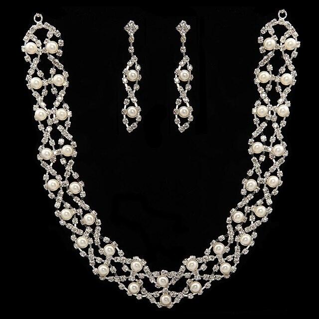  Women's White Pearl Jewelry Set Stylish Earrings Jewelry For Wedding Party Anniversary Birthday Gift Daily / Engagement