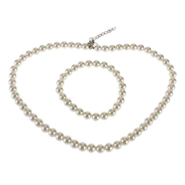  Damen Perle Schmuck-Set - Perle Modisch Einschließen Weiß Für Hochzeit Party Besondere Anlässe / Halsketten / Armband