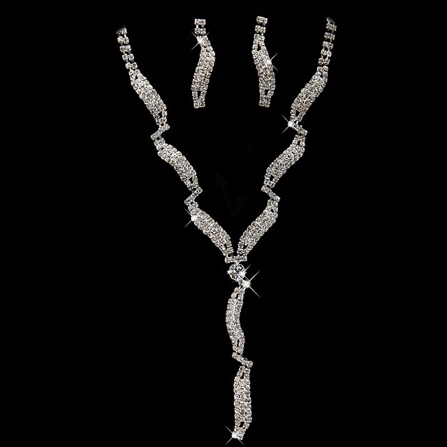  hermosa pedrería checa con el conjunto de aleación de joyería chapados de boda nupcial, incluyendo collar y los pendientes