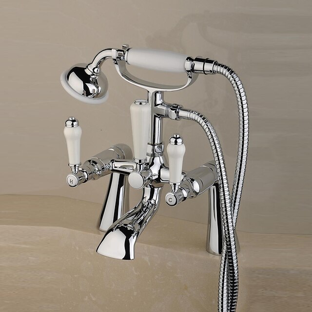  Badekarshaner - Moderne Krom Romersk Kar Keramik Ventil Bath Shower Mixer Taps
