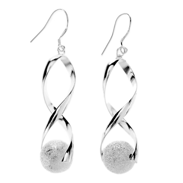  S-shaped Frosted Ball Earrings 