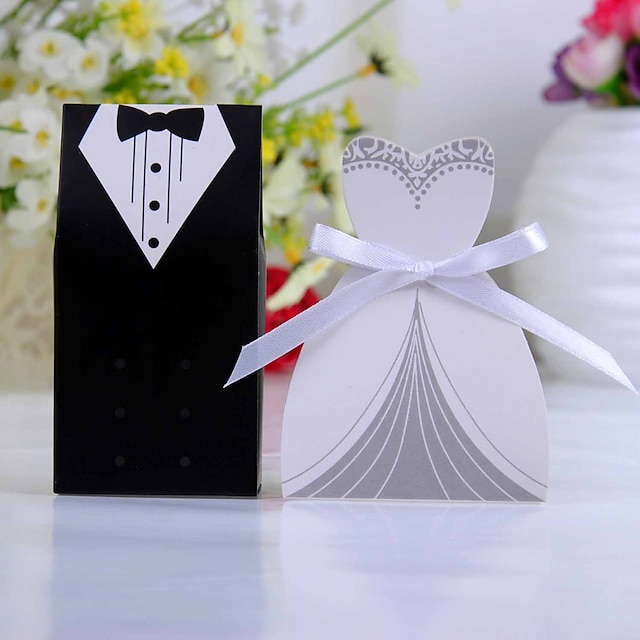  Wedding Garden Theme Favor Boxes Card Paper Ribbons 12
