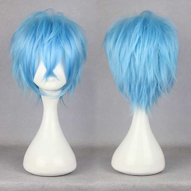  Karneval Cosplay Men's Women's 12 inch Blue Anime Cosplay Wigs