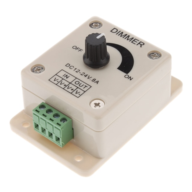  diy dc12-24v 8a pwm controlador de atenuación de perilla manual 0% -100% pwm control de atenuación interruptor de brillo de luz led para 5050 3528 2835 tiras de led de un solo color luces de cinta