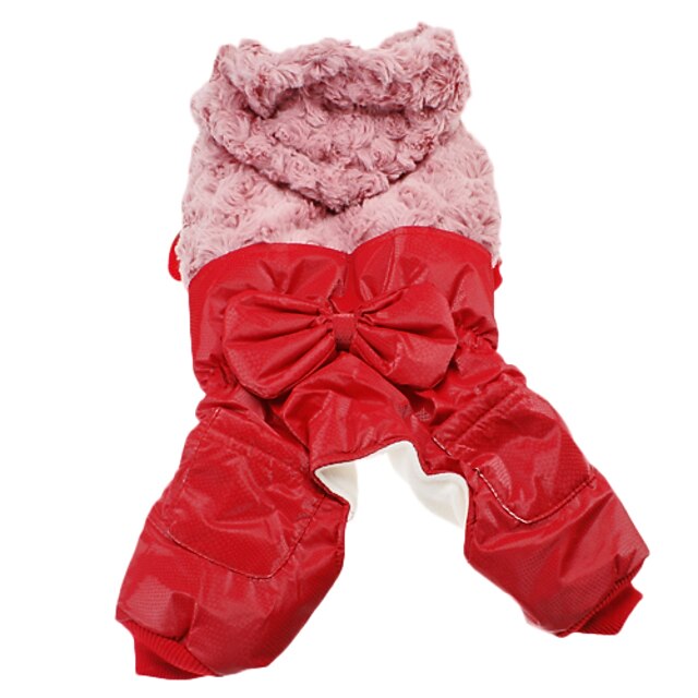  Pulls à capuche-Chien-Hiver-Rouge / Beige / Rose Nœud papillon- enCoton