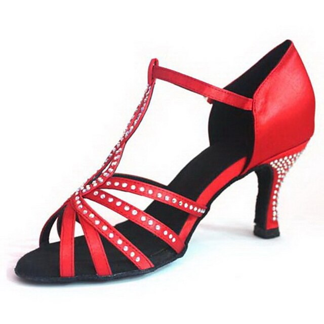  Női Latin cipők Magassarkúk Csat Piros / Salsa cipők