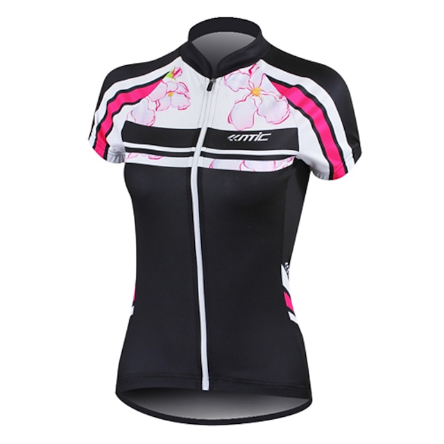  SANTIC Women's Short Sleeve Cycling Jersey - Black Bike Jersey Top Breathable Quick Dry Anatomic Design Sports 100% Polyester Mountain Bike MTB Road Bike Cycling Clothing Apparel / High Elasticity