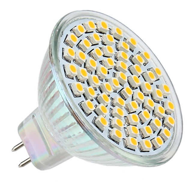  3 W Lâmpadas de Foco de LED 250-350 lm GU5.3(MR16) MR16 60 Contas LED SMD 3528 Branco Quente 12 V