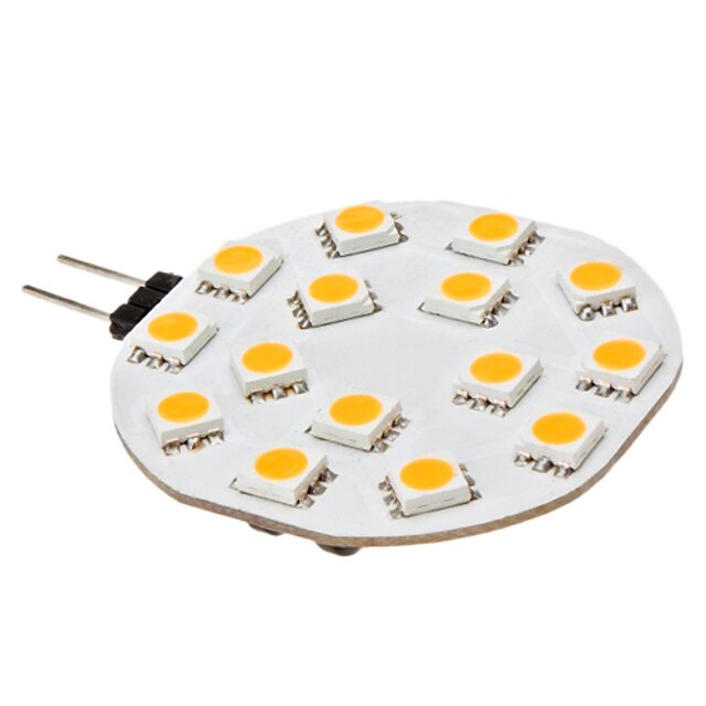  LED-lamper med G-sokkel 210 lm G4 15 LED perler SMD 5050 Varm hvit 12 V