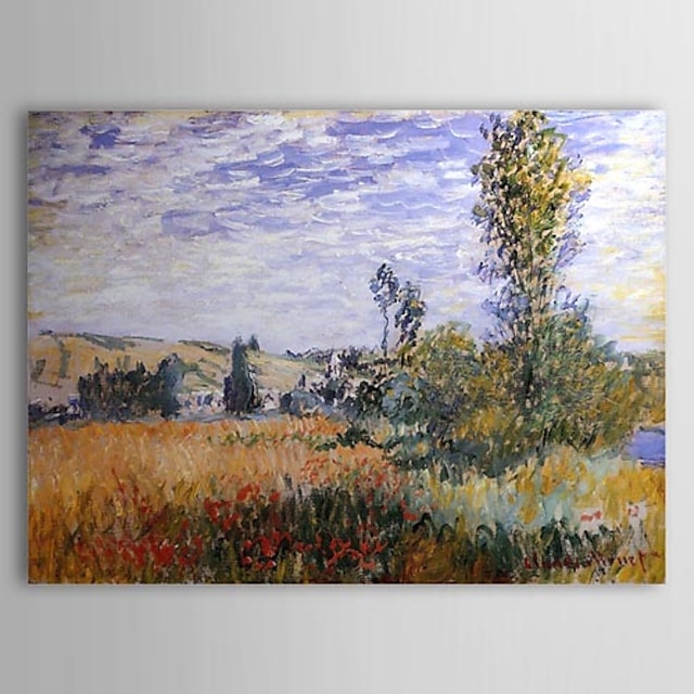  Faimoasa pictură în ulei Peisaj la Vetheuil de Claude Monet