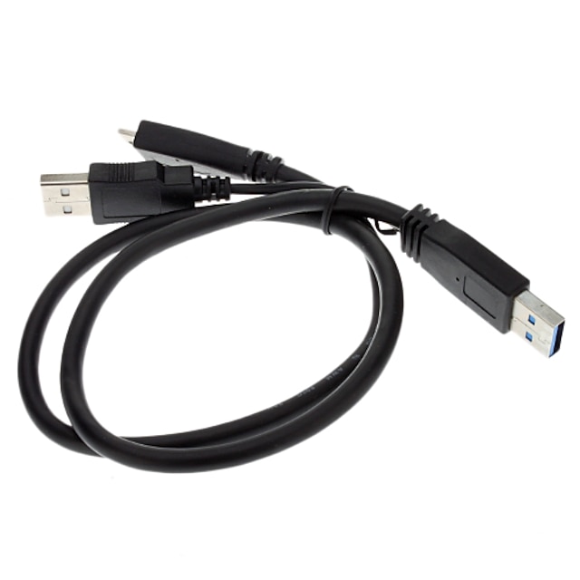  USB 3.0 till Micro USB + USB 2.0 m / m kabel (0,3 m)