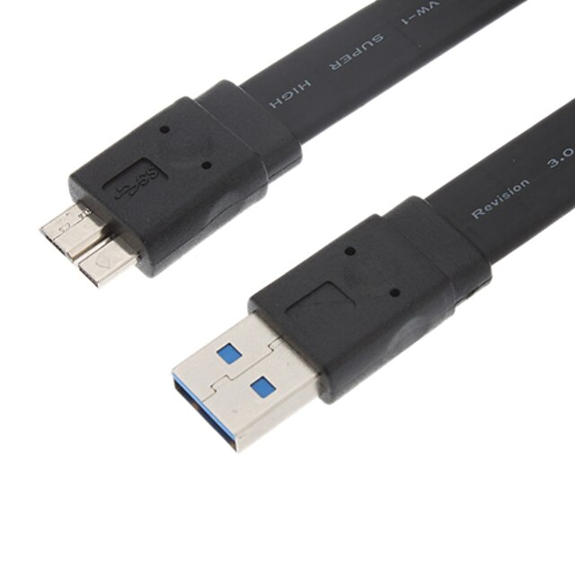  24 28 AWG Super High Speed ​​USB 3.0 AM Micro-B kulatý kabel (černý, 1 m)