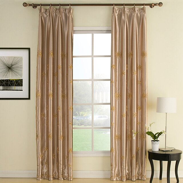  twopages® dos paneles de sala de bordar de poliéster oscurecimiento cortinas cortinas térmicas