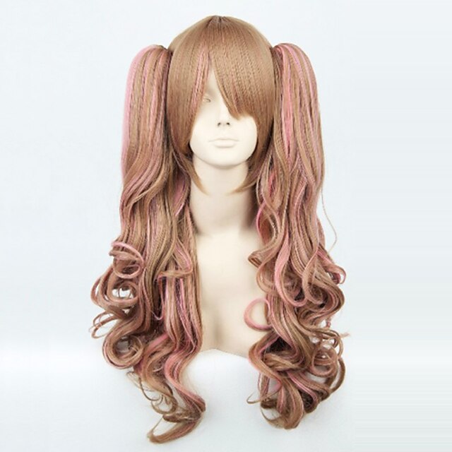  Light Brown and Pink Mixed Color 65cm School Lolita Wig