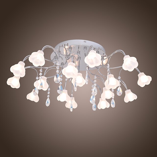  BROCKTON - Lampadario motivo floreale in cristallo con 16 lampadine