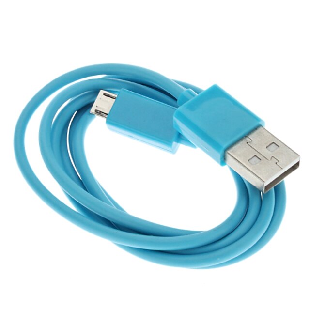  USD $ 2,48 - USB Stecker auf Micro-USB-Stecker-Kabel, Blau (1 Meter) 