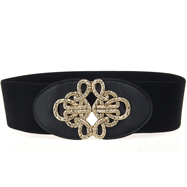  Women's Chinese Knot Wide Elastic Belt