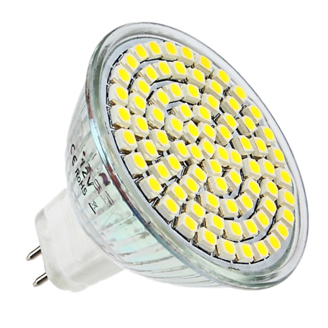  300lm GU5.3(MR16) Focos LED MR16 80 Cuentas LED SMD 3528 Blanco Natural 12V