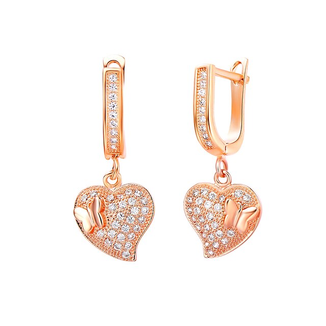  Unique 18K Gold Plated Crystal Earrings(Width*Length 12mm*30mm)