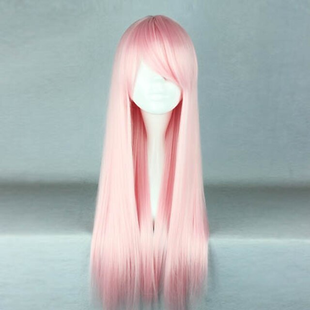  Cosplay Wigs Women's 28 inch Heat Resistant Fiber Pink Anime