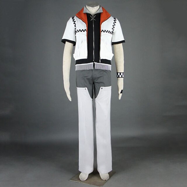  Inspired by Kingdom Hearts Roxas Video Game Cosplay Costumes Cosplay Suits Patchwork Short Sleeve Coat / Pants / Belt Halloween Costumes