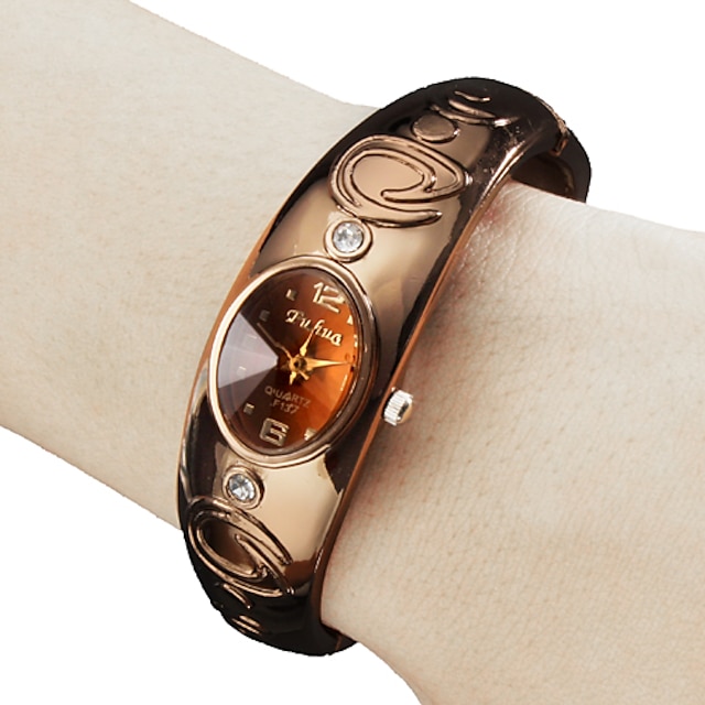  Women's Fashion Watch Bracelet Watch Wrist Watch Quartz Bronze Bangle - Bronze