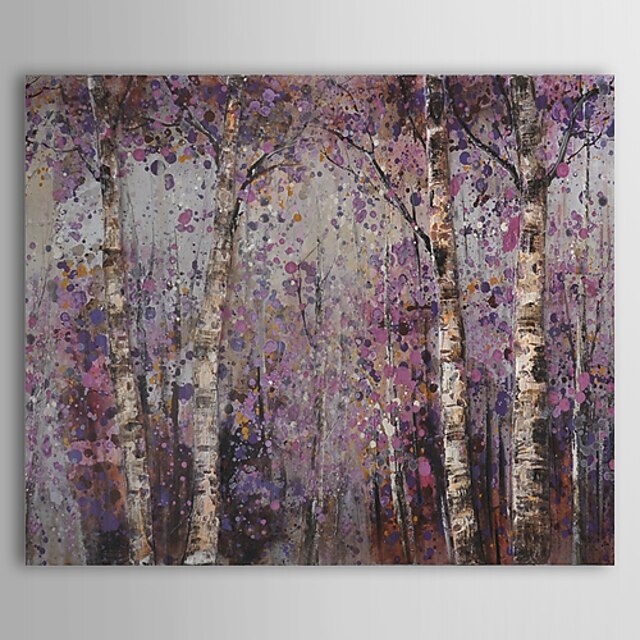  Oil Painting Hand Painted - Floral / Botanical Pastoral Stretched Canvas