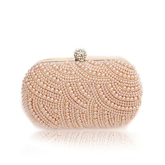  Charming Satin with Pearls Evening Handbag/Clutches(More Colors)
