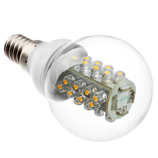  E14 Bulb LED Glob G60 32 led-uri SMD 5050 Alb Cald 2800lm 2800KK AC 220-240V 