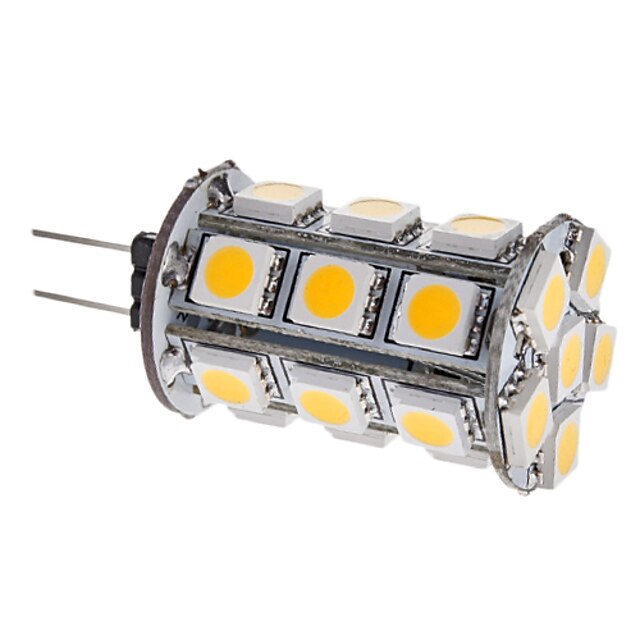  3000lm G4 LED-kolbepærer T 24 LED Perler SMD 5050 Varm hvid 12V