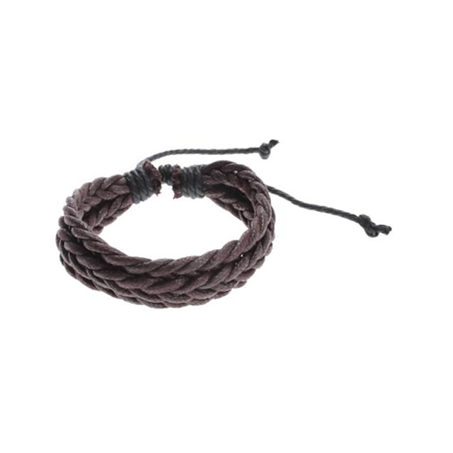  Men's Women's Chain Bracelet Leather Bracelet woven Ladies Fashion Leather Bracelet Jewelry Black / Brown For Gift Daily Casual