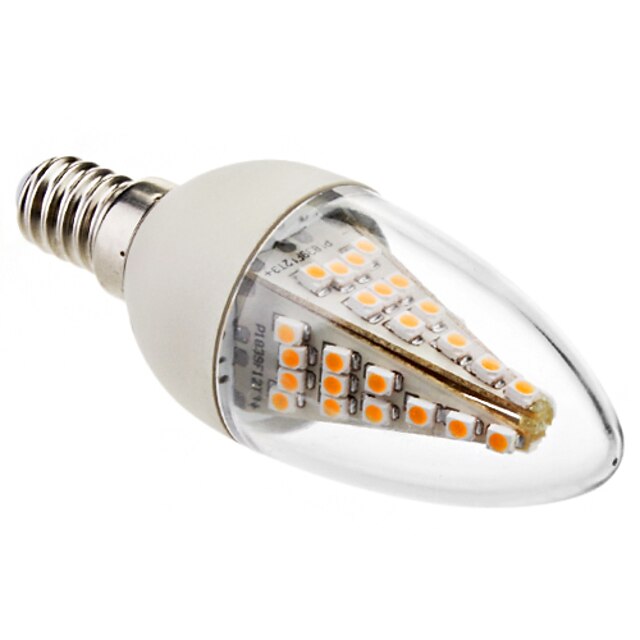  1pc 3 W LED Kerzen-Glühbirnen 130-180 lm E14 C35 48 LED-Perlen SMD 5050 Dekorativ Warmes Weiß 220-240 V