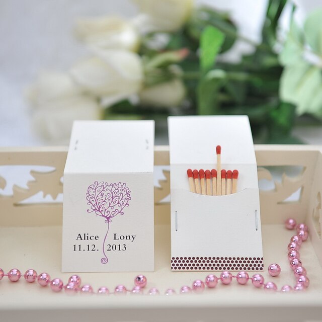  Εξατομικευμένο σπιρτόκουτο Υλικό / Hard Card Paper Διακόσμηση Γάμου Γάμου / Πάρτι Κλασσικό Θέμα / Γάμος Όλες οι εποχές