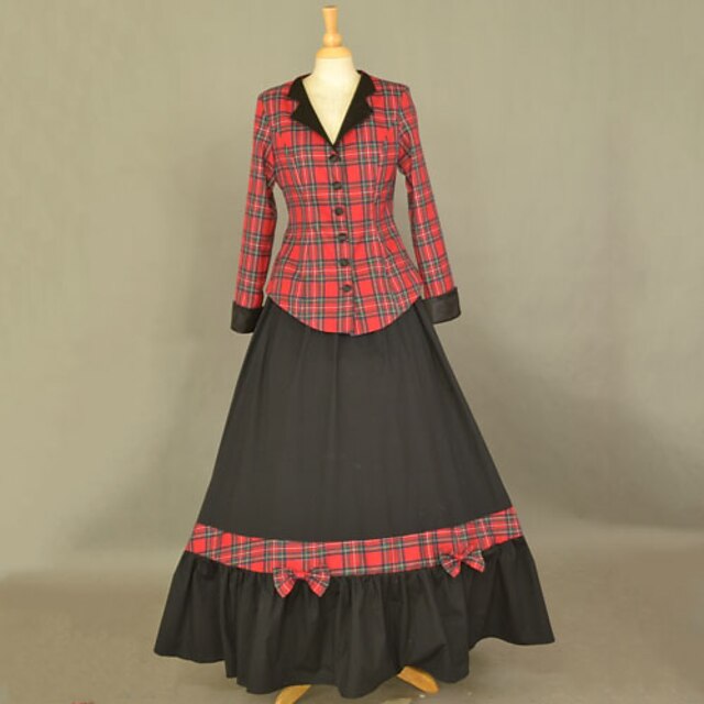  Classic Lolita Dress Classic Lolita School Lolita Lolita Cotton Women's Dress Cosplay Long Sleeve Long Length Costumes