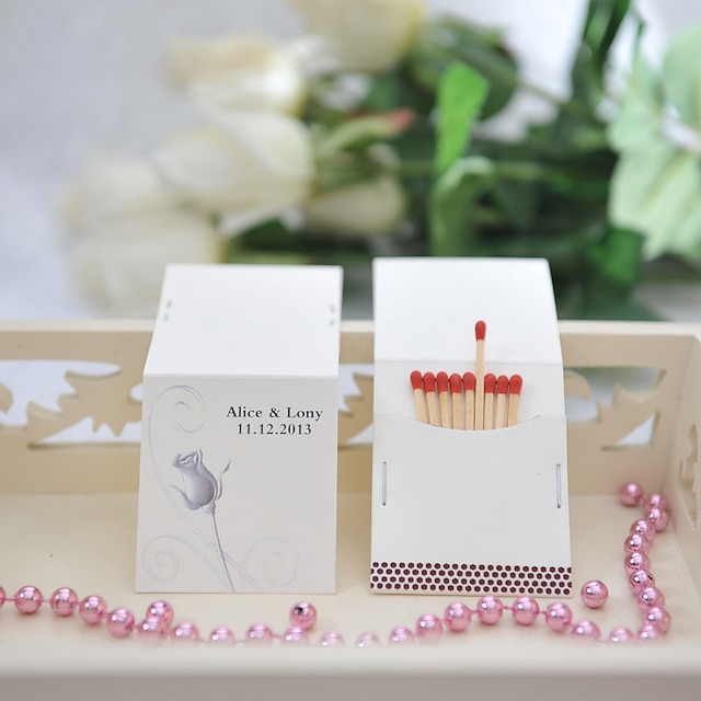  Personalized Matchbox Material / Hard Card Paper Wedding Decorations Wedding / Party Floral Theme / Wedding Spring / Summer / All Seasons