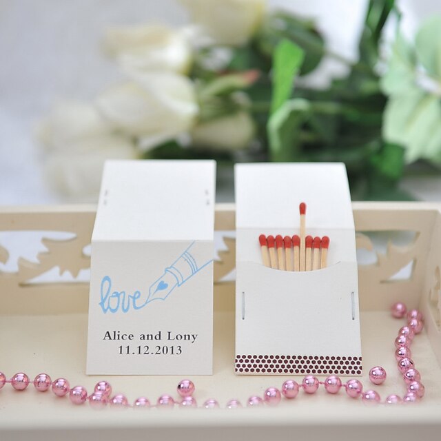  Caixa de Fósforos Personalizadas Material / Cartão de Papel Duro Decorações do casamento Casamento / Festa Tema Clássico / Casamento Todas as Estações