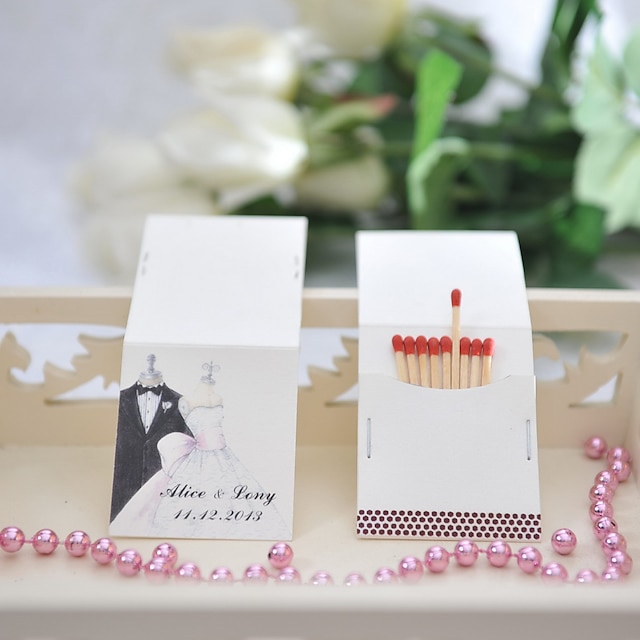  Cutie Chibrituri Personalizate Hârtie Rigidă pentru Felicitări / Material amestecat Decoratiuni nunta Petrecere Nuntă Temă Clasică Toate Sezoanele