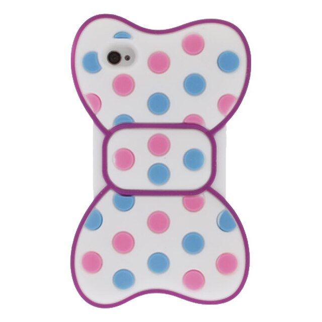  Rotonda Dots bowknot di stile di silice Caso Colorful 3D morbida per iPod touch 4