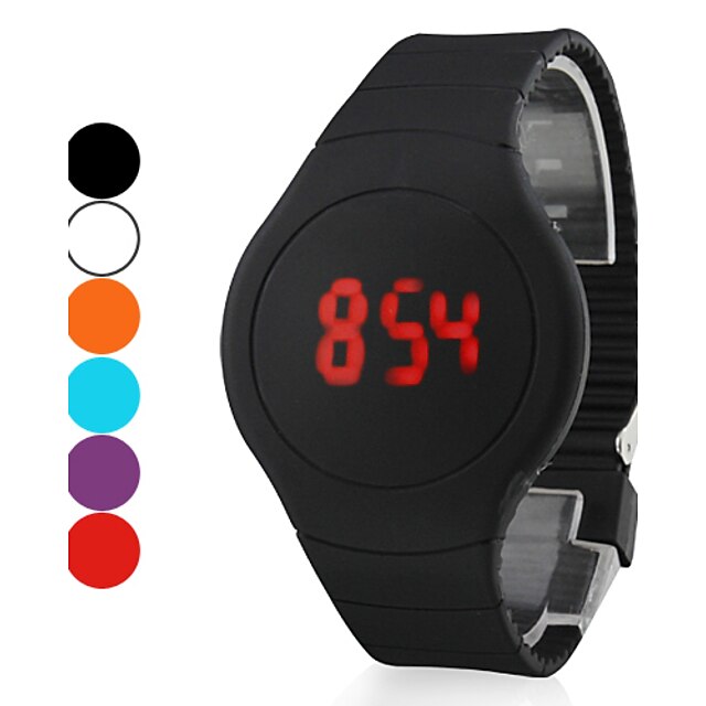  Homme Montre Numérique Silikon Noir / Blanc / Rouge Ecran Tactile Calendrier Créatif Digitale Numérique Violet Rouge Orange / LED