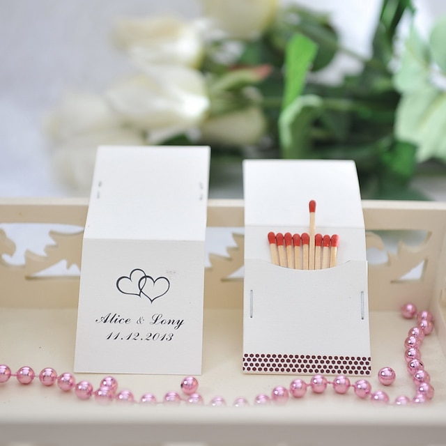  Εξατομικευμένο σπιρτόκουτο Χαρτί με σκληρή κάρτα / Μεικτό Υλικό Διακόσμηση Γάμου Γαμήλιο Πάρτι Κλασσικό Θέμα Όλες οι εποχές