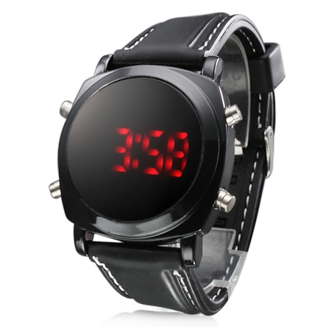  Pánské Náramkové hodinky Digitální LED Kalendář Silikon Kapela Černá