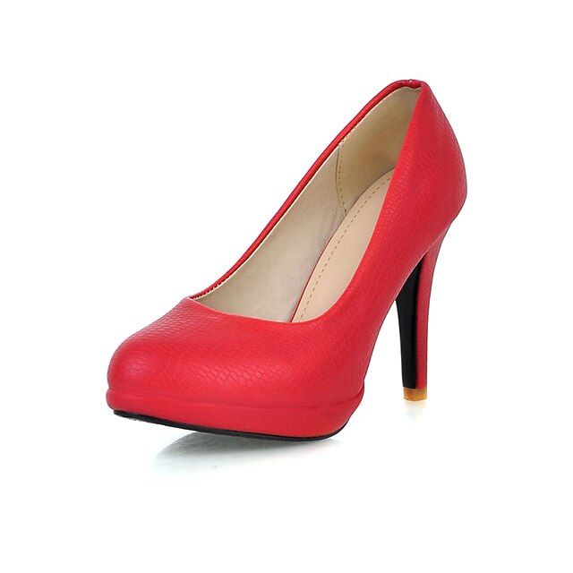  Women's Spring Fall Leatherette Office & Career Dress Stiletto Heel Black Red Ivory