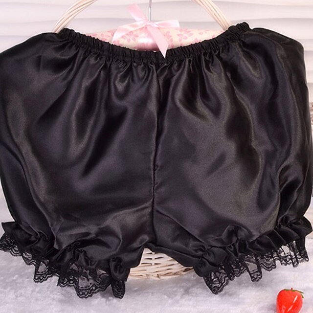  Lolita Stil Gotic lolita Satin Pentru femei Pantaloni Cosplay Negru lolita Costume