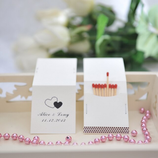  Personalized Matchbox Hard Card Paper / Mixed Material Wedding Decorations Wedding Party Classic Theme All Seasons