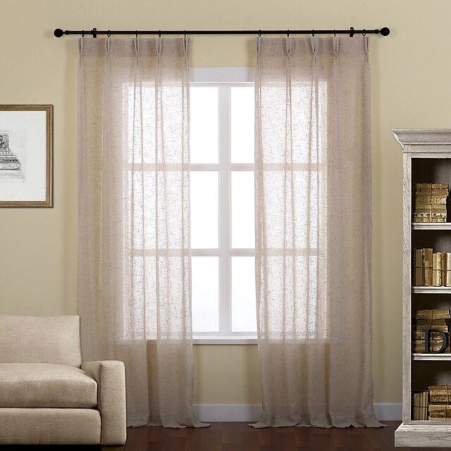  pronto feito eco-friendly sheer cortinas tons dois painéis para sala de estar